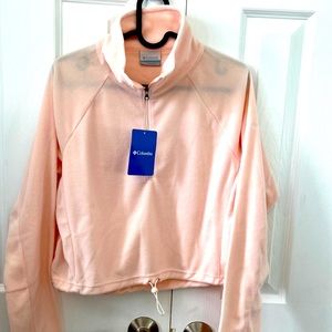Columbia Cropped Peach Glacial Soft 1/4 Zip Pullover M